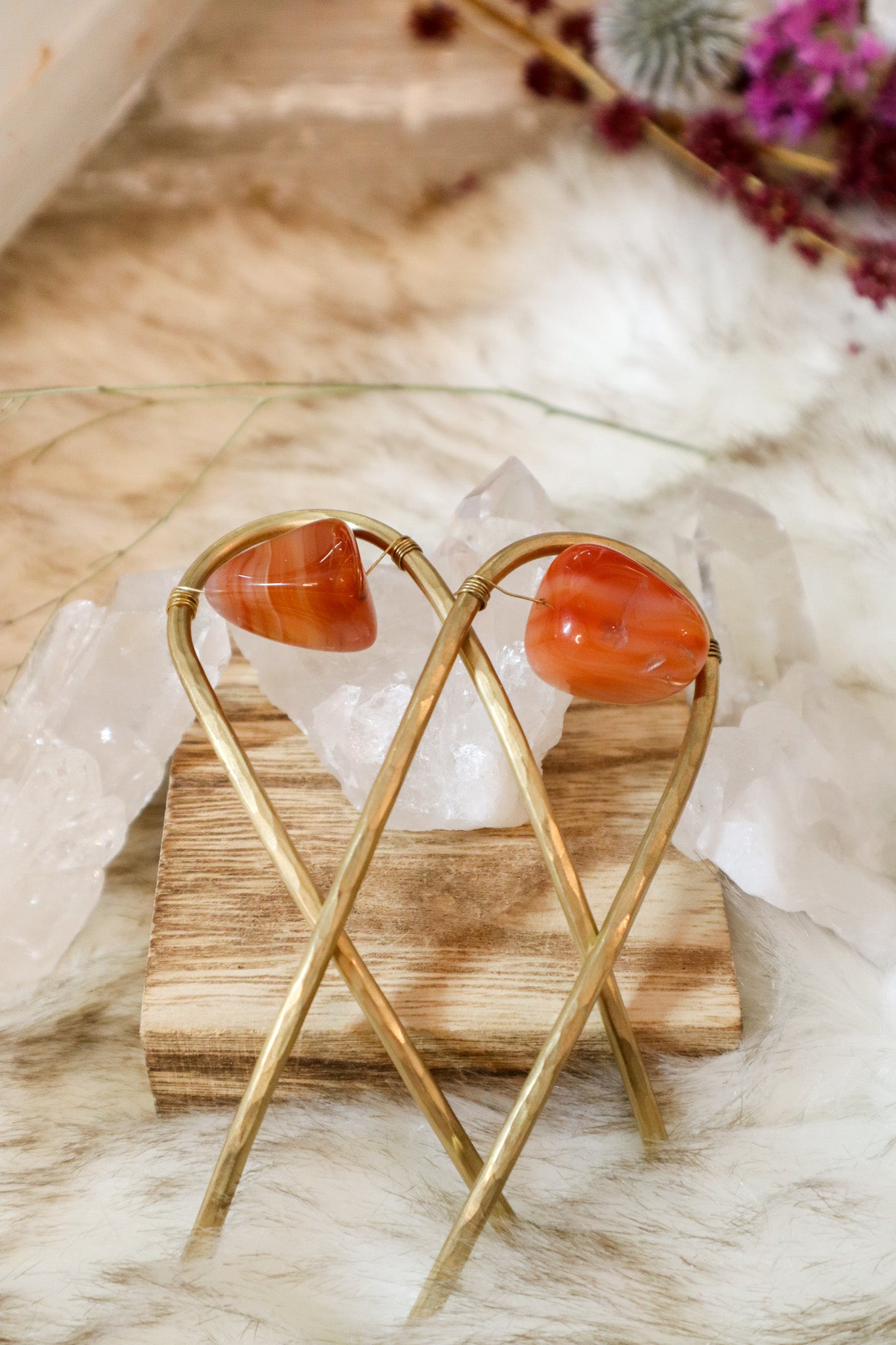 Carnelian Hair Fork