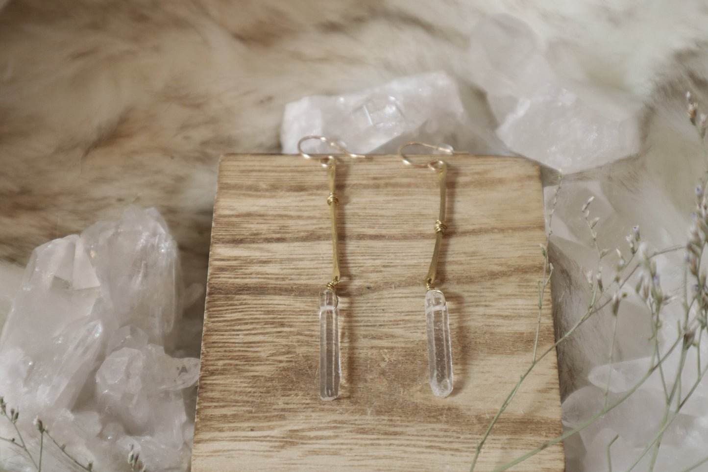 Crystal Point Drop Earrings